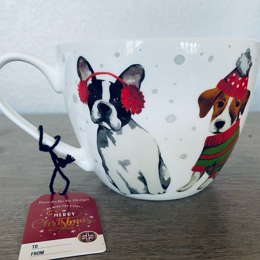 Christmas Dogs Portobello Holiday Gift Cup Mug